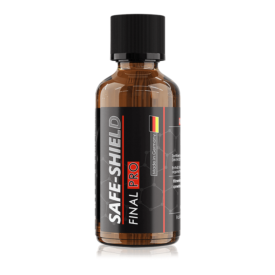 Final PRO Keramikversiegelung von Safe-Shield in einer braunen Glasflasche