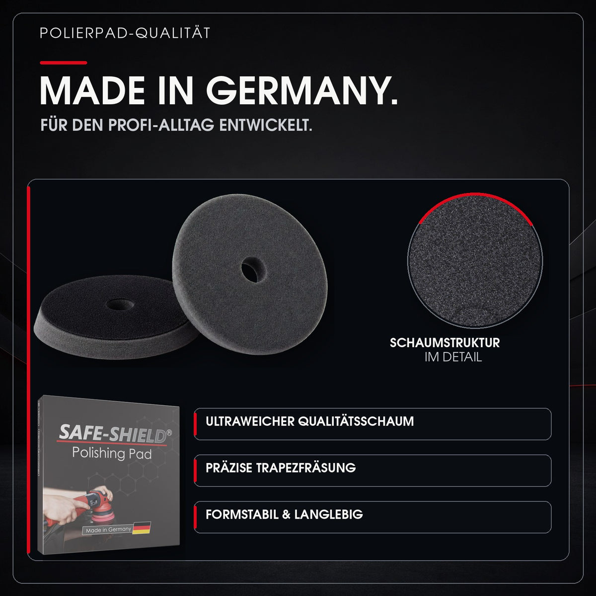 Ultraweicher retikulierter Schaum des Ultra Soft Polierpads – Made in Germany
